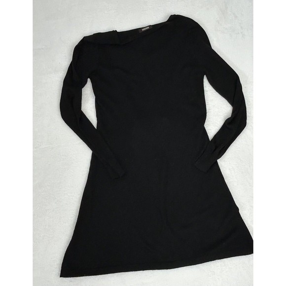 Kerisma Cashmere Sweater Tunic Dress Embellished Medium Black Gathered - Picture 10 of 13